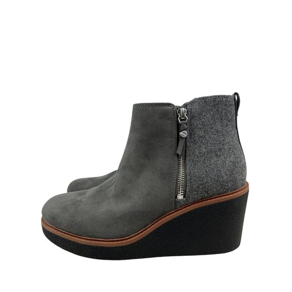 Dr. Scholl's Amber Women's Bootie Boot Wool Wedge Grey Zip Comfort size 9.5 NEW - Picture 5 of 10